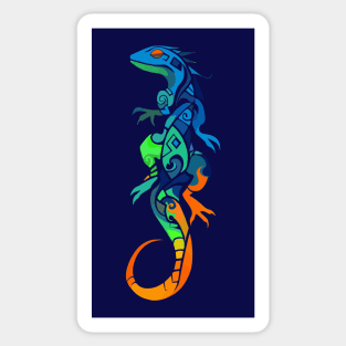 Colorful lizard with tribal motif Sticker